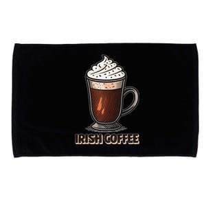 Delightful Irish Coffee Illustration Featuring Whipped Cream Microfiber Hand Towel