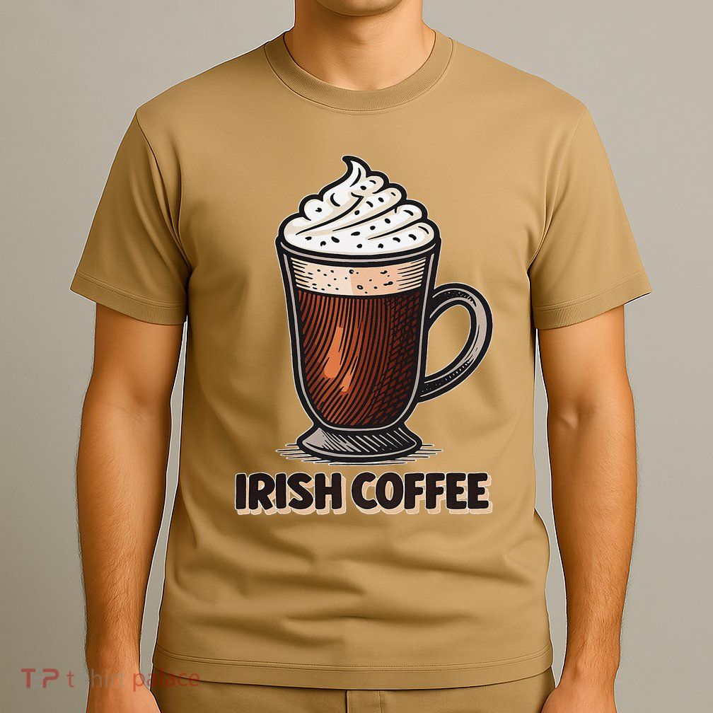 Delightful Irish Coffee Illustration Featuring Whipped Cream T-Shirt