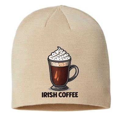 Delightful Irish Coffee Illustration Featuring Whipped Cream Sustainable Beanie
