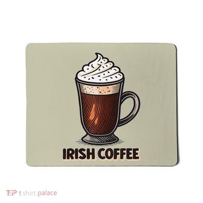 Delightful Irish Coffee Illustration Featuring Whipped Cream Mousepad