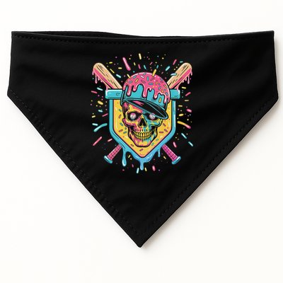 Drip Ice Cream Skull USA-Made Doggie Bandana