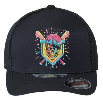 Drip Ice Cream Skull Flexfit Unipanel Trucker Cap
