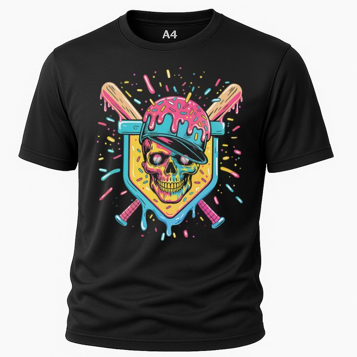 Drip Ice Cream Skull Cooling Performance Crew T-Shirt