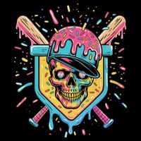 Drip Ice Cream Skull Cooling Performance Crew T-Shirt