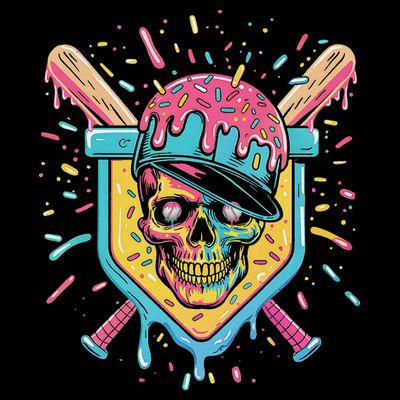 Drip Ice Cream Skull T-Shirt