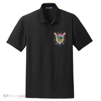 Drip Ice Cream Skull Dry Zone Grid Polo