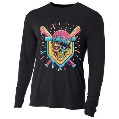 Drip Ice Cream Skull Cooling Performance Long Sleeve Crew