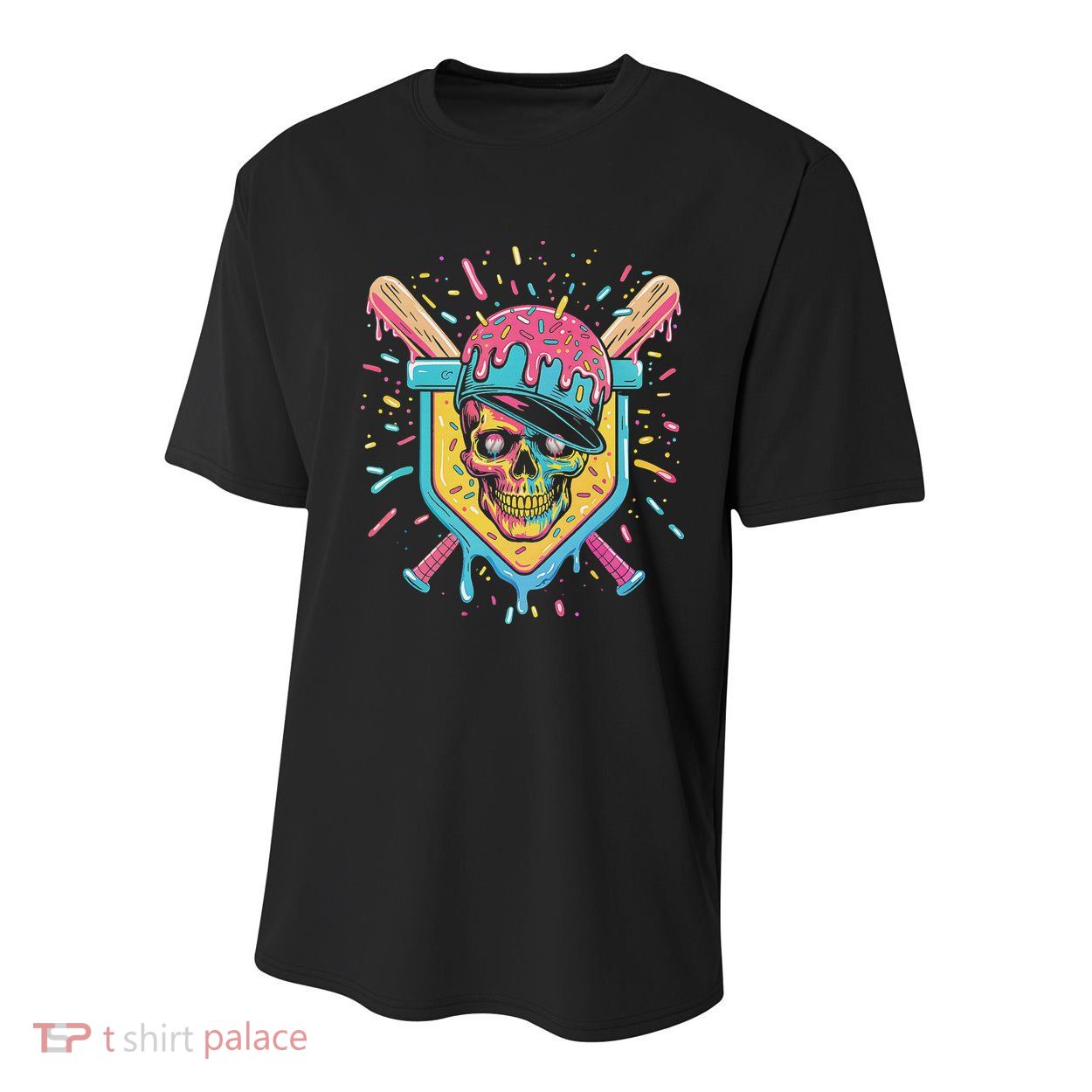Drip Ice Cream Skull Youth Performance Sprint T-Shirt
