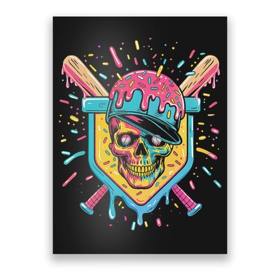 Drip Ice Cream Skull Poster