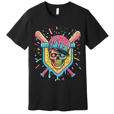 Drip Ice Cream Skull Premium T-Shirt