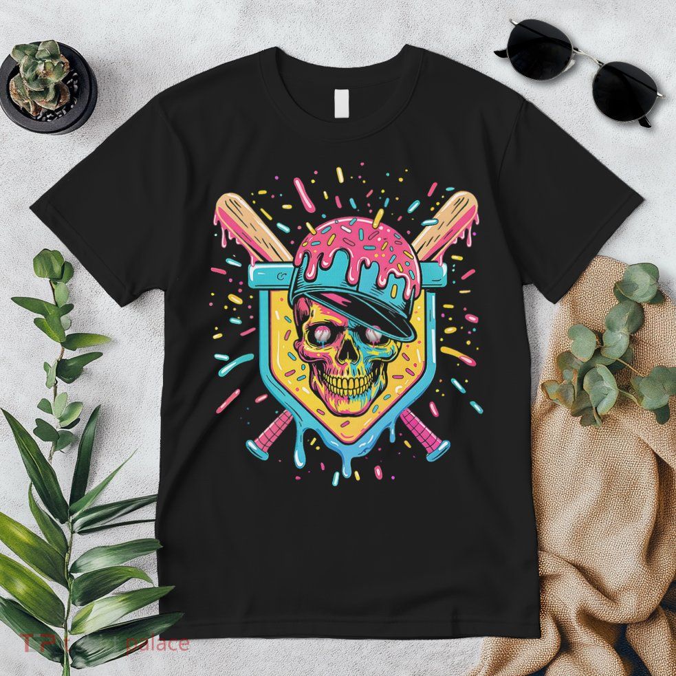 Drip Ice Cream Skull Premium T-Shirt