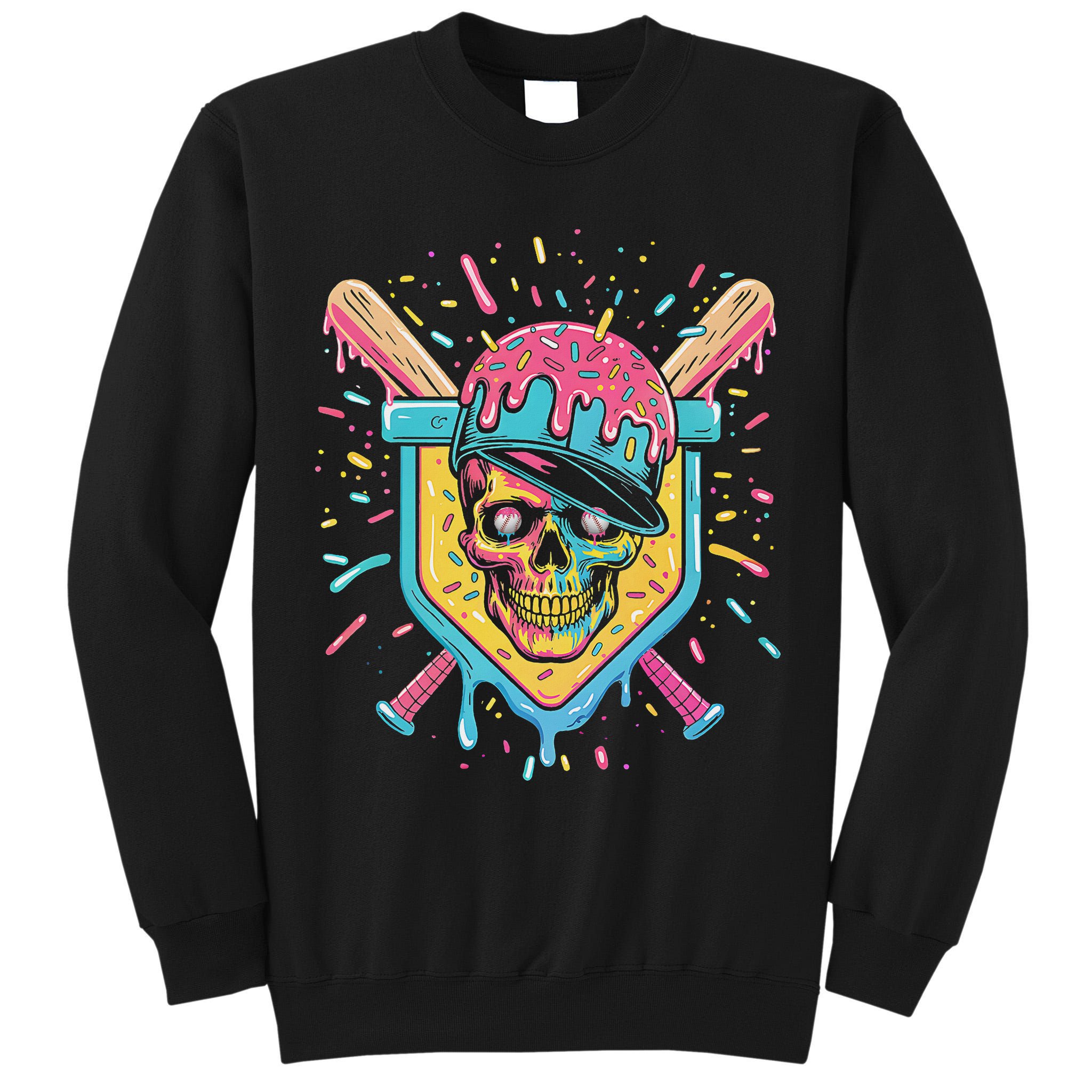 Drip Ice Cream Skull Tall Sweatshirt