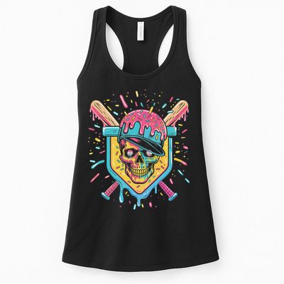 Drip Ice Cream Skull Womens Tank Top
