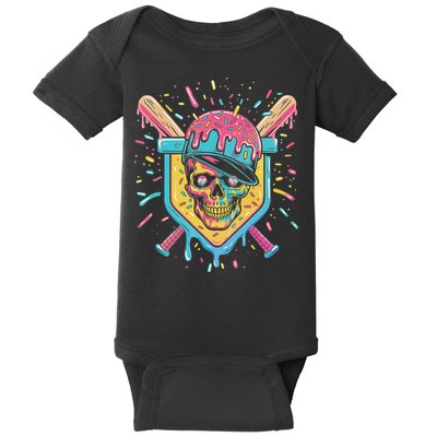 Drip Ice Cream Skull Baby Bodysuit