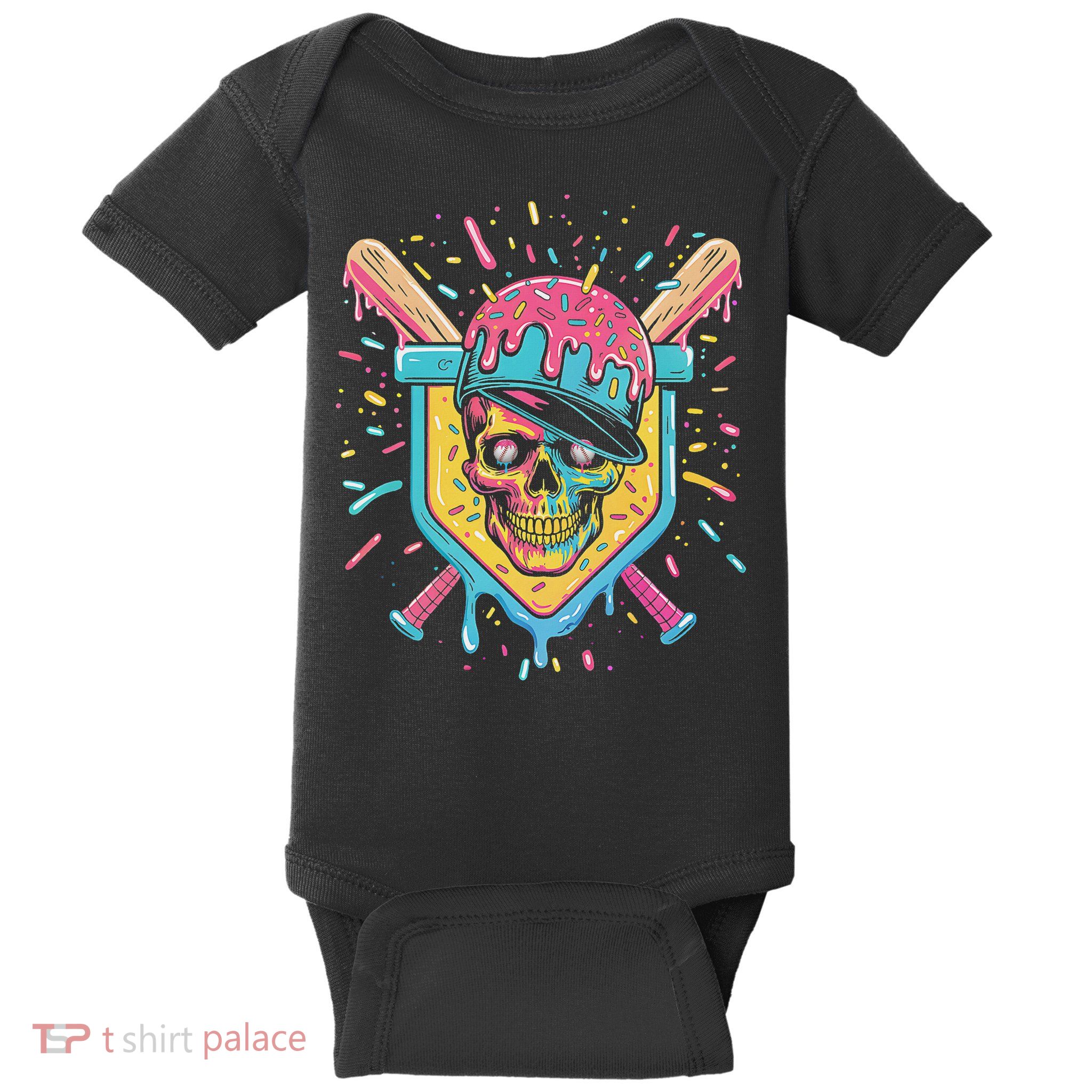 Drip Ice Cream Skull Baby Bodysuit