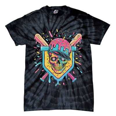 Drip Ice Cream Skull Tie-Dye T-Shirt