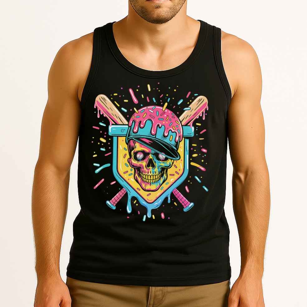 Drip Ice Cream Skull Tank Top