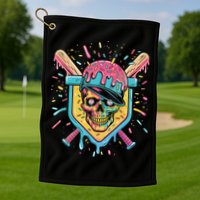 Drip Ice Cream Skull Golf Towel