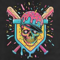 Drip Ice Cream Skull Golf Towel