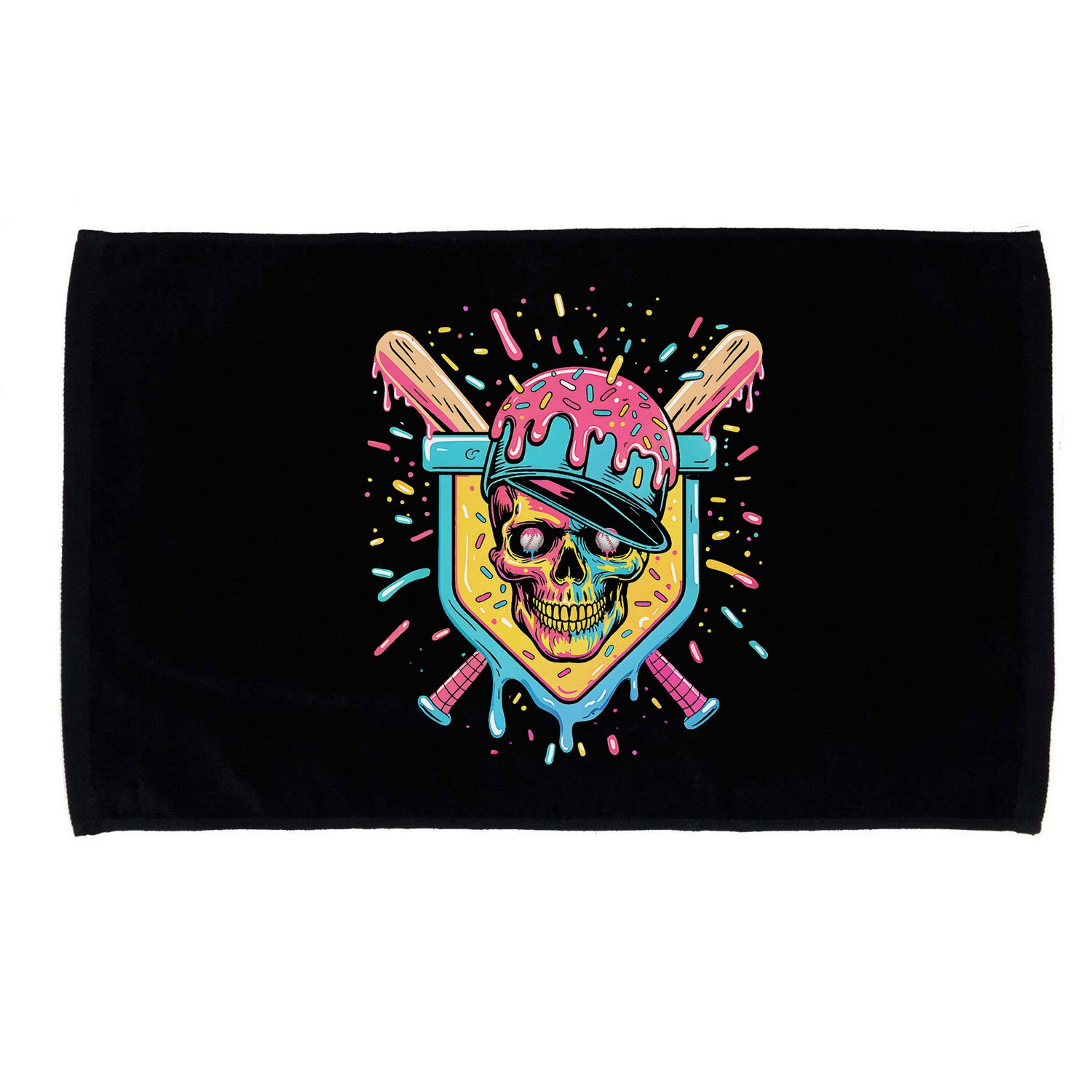 Drip Ice Cream Skull Microfiber Hand Towel