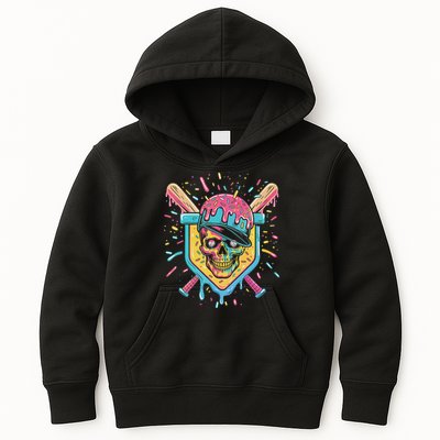 Drip Ice Cream Skull Kids Hoodie
