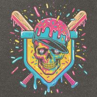 Drip Ice Cream Skull Cotton Canvas Backpack