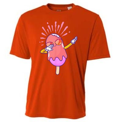 Dabbing Ice Cream Cute Ice Cream Dabbing Popsicle Cooling Performance Crew T-Shirt