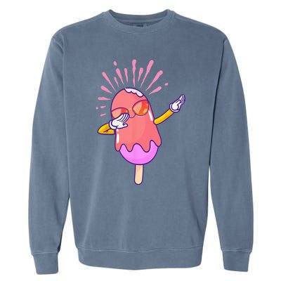 Dabbing Ice Cream Cute Ice Cream Dabbing Popsicle Garment-Dyed Sweatshirt