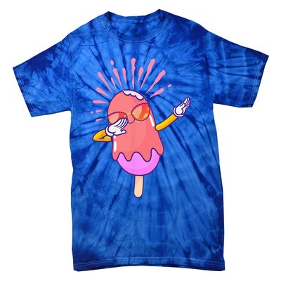 Dabbing Ice Cream Cute Ice Cream Dabbing Popsicle Tie-Dye T-Shirt