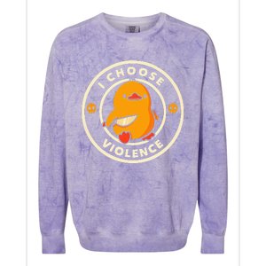 Duck I Choose Violence Colorblast Crewneck Sweatshirt