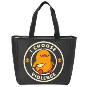 Duck I Choose Violence Zip Tote Bag