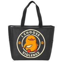 Duck I Choose Violence Zip Tote Bag