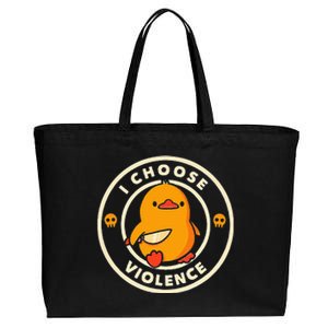 Duck I Choose Violence Cotton Canvas Jumbo Tote