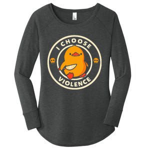 Duck I Choose Violence Women's Perfect Tri Tunic Long Sleeve Shirt