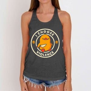 Duck I Choose Violence Women's Knotted Racerback Tank