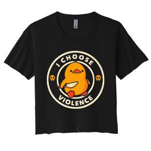 Duck I Choose Violence Women's Crop Top Tee