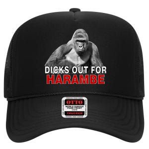 Dicks Out For Harambe High Crown Mesh Back Trucker Hat