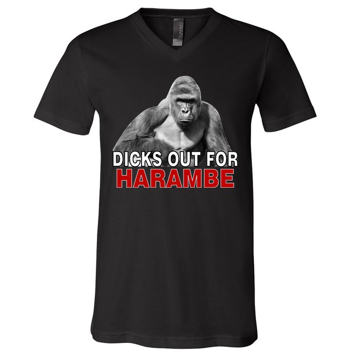 Dicks Out For Harambe V-Neck T-Shirt