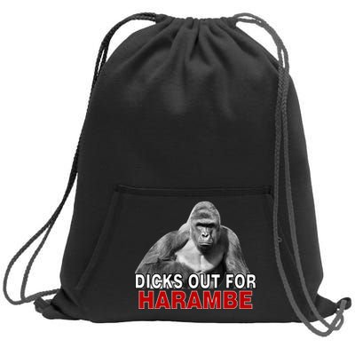 Dicks Out For Harambe Sweatshirt Cinch Pack Bag