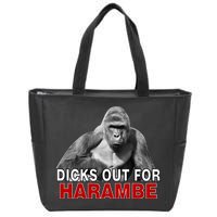 Dicks Out For Harambe Zip Tote Bag