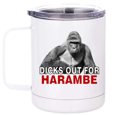 Dicks Out For Harambe 12 oz Stainless Steel Tumbler Cup