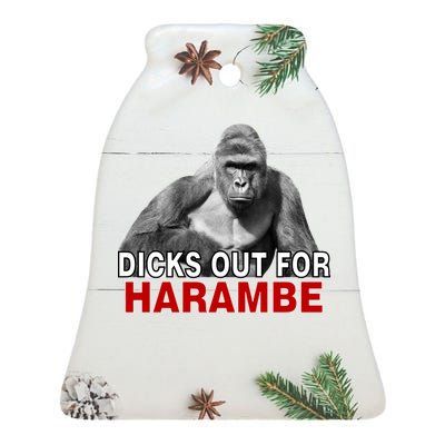 Dicks Out For Harambe Ceramic Bell Ornament