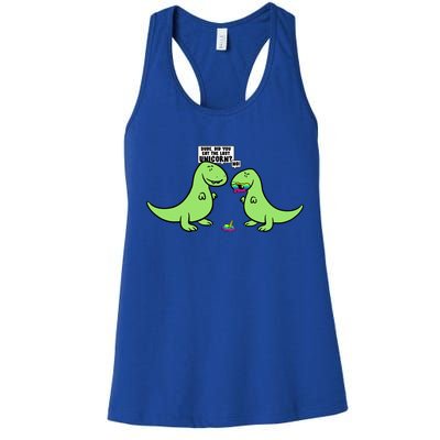 Did You Eat The Last Unicorn? Dinosaur  Women's Racerback Tank