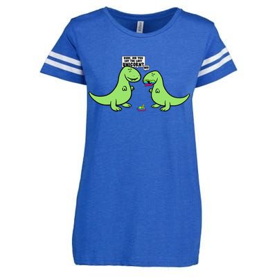 Did You Eat The Last Unicorn? Dinosaur  Enza Ladies Jersey Football T-Shirt