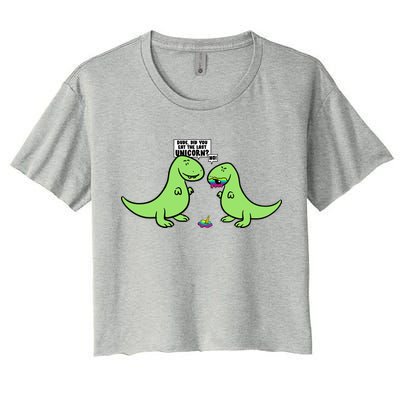 Did You Eat The Last Unicorn? Dinosaur  Women's Crop Top Tee