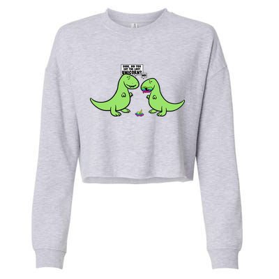 Did You Eat The Last Unicorn? Dinosaur  Cropped Pullover Crew