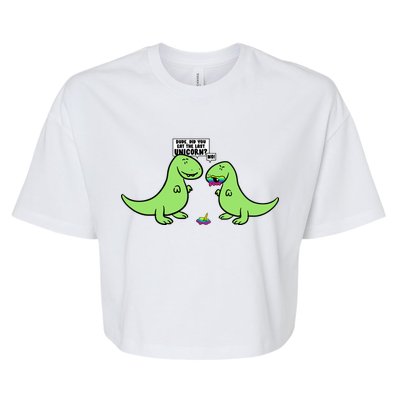 Did You Eat The Last Unicorn? Dinosaur  Bella+Canvas Jersey Crop Tee