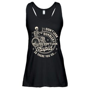 Disability I DonT Look Disabled You DonT Look Stupid Ladies Essential Flowy Tank