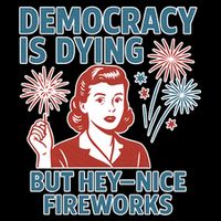 Democracy Is Dying But Hey Nice Fireworks 16 in Basic Backpack