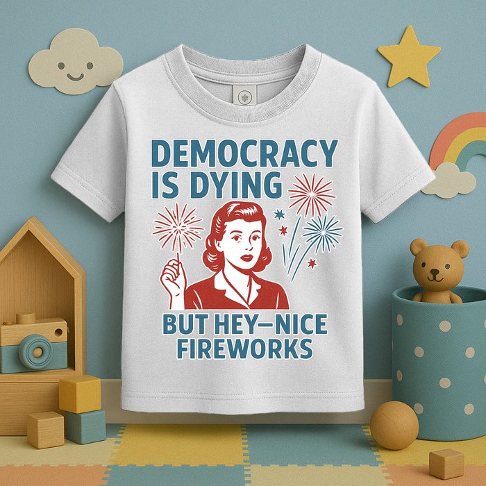 Democracy Is Dying But Hey Nice Fireworks Toddler T-Shirt
